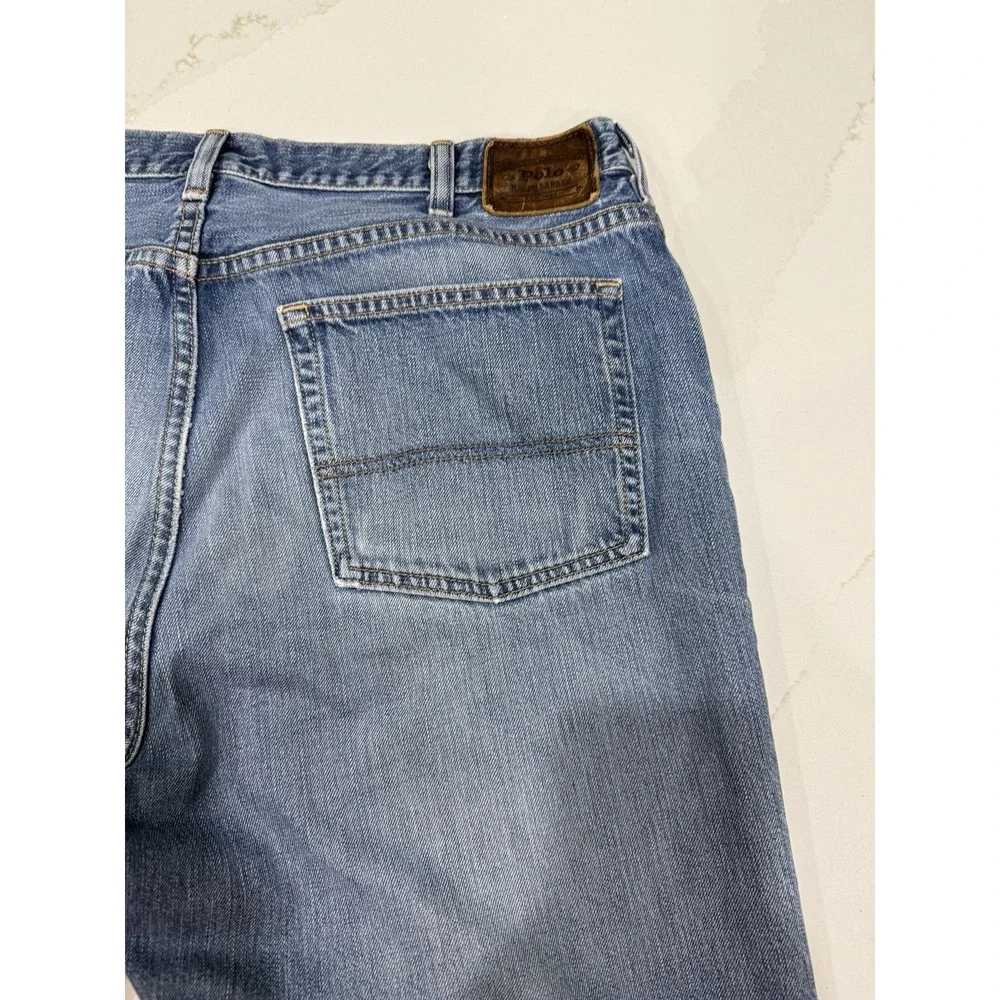 Polo Ralph Lauren Jeans Mens 38x30‎ Blue Medium Wash Straight Leg Preppy